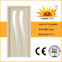 China Neue Toilette PVC MDF Glastür Design (SC-P171)